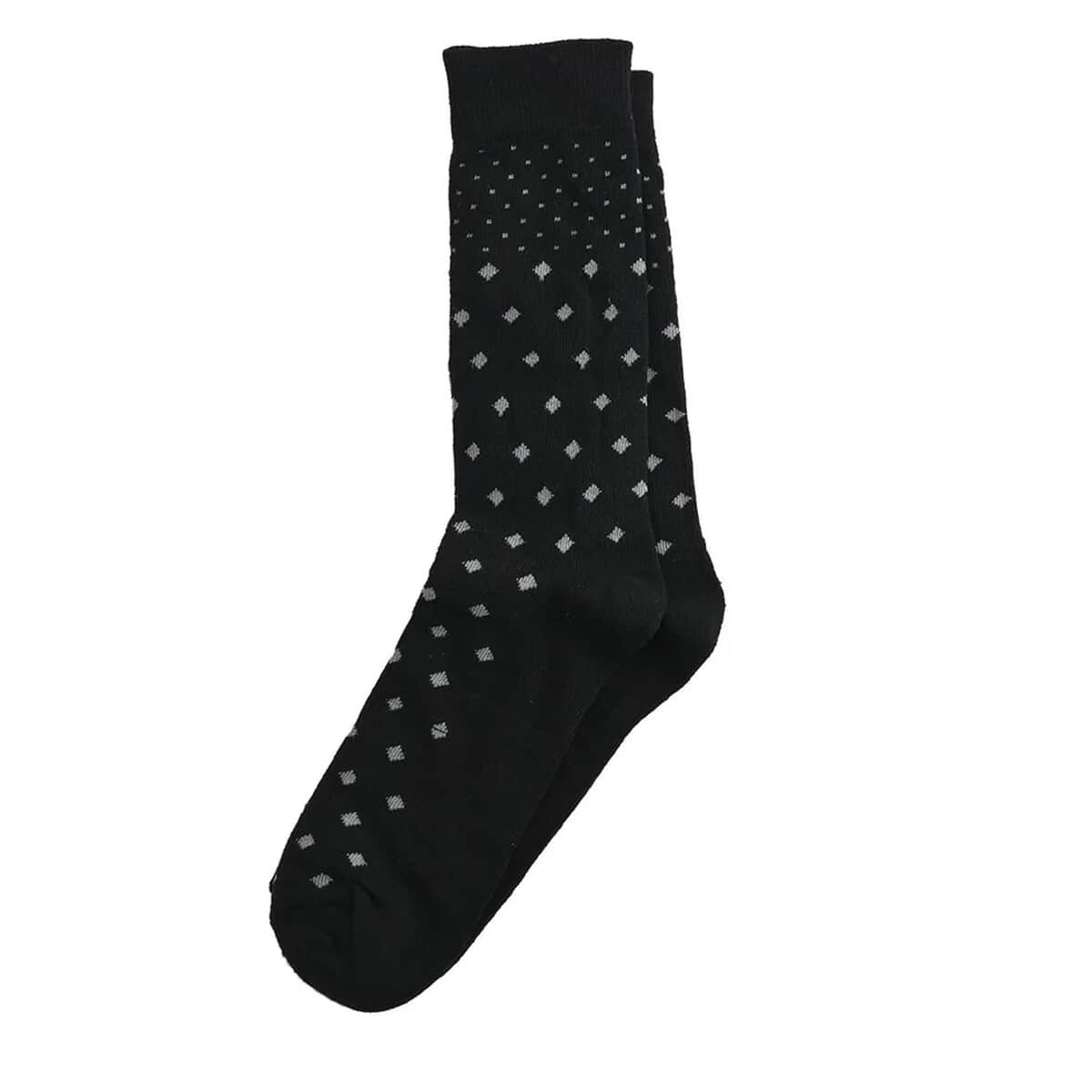 Marco Cavelli Black and Gray Set of 3 Men's Dress Socks, Breathable and Soft Socks for Men, Polyester and Cotton Socks, image number 2