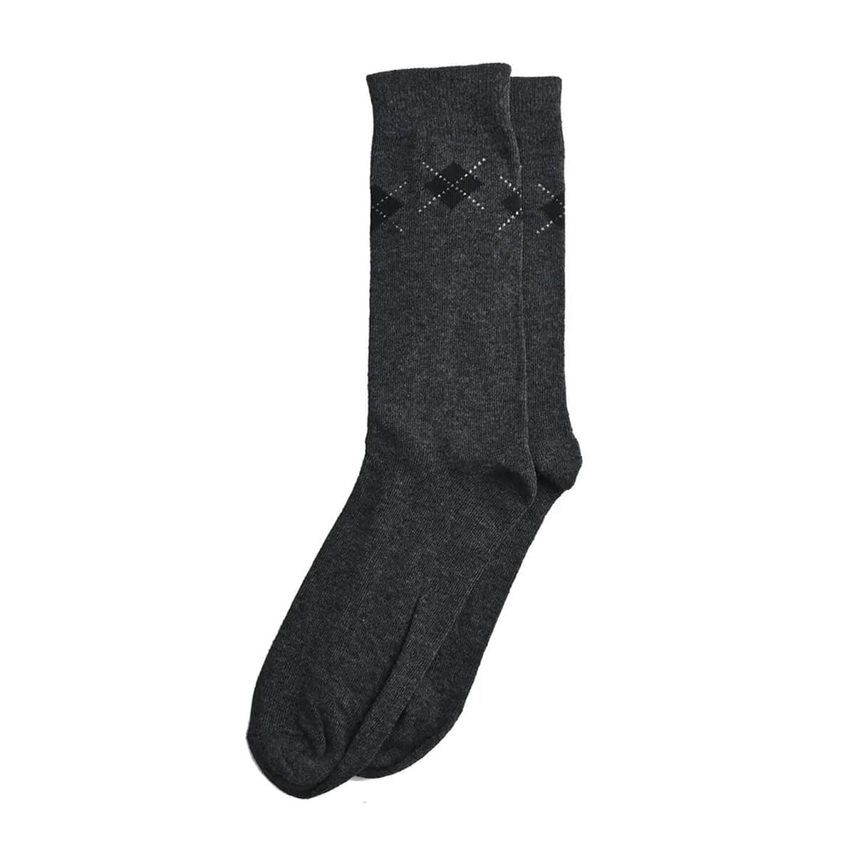 Marco Cavelli Black and Gray Set of 3 Men's Dress Socks, Breathable and Soft Socks for Men, Polyester and Cotton Socks, image number 3