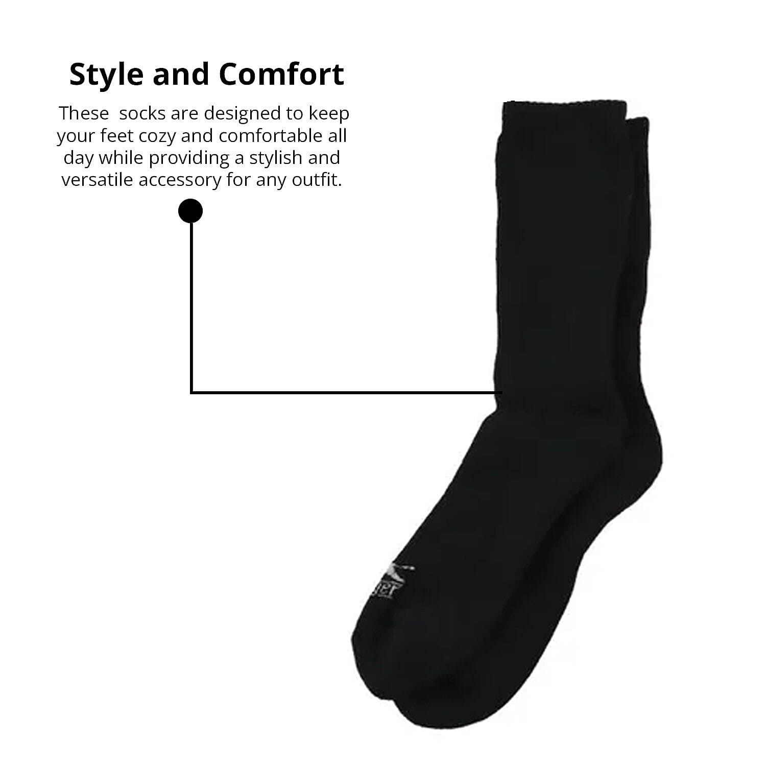 Slazenger Men's 7pck Crew Athletic Socks -Black (Sizes 6-12.5)