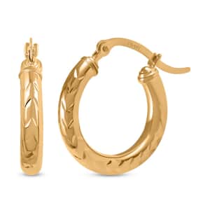 14K Yellow Gold Diamond-Cut Hoop Earrings 1.30 Grams (Delivery in 10-15 Business Days)