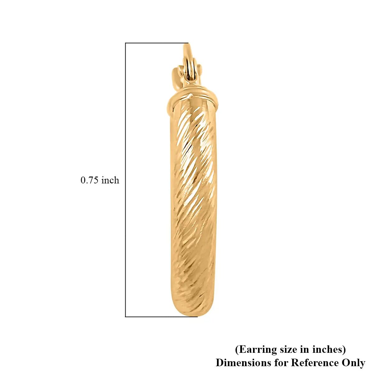 14K Yellow Gold 19mm Hoop Earrings, Textured Hoop Earrings, Gold Earrings For Her 1.30 Grams image number 6