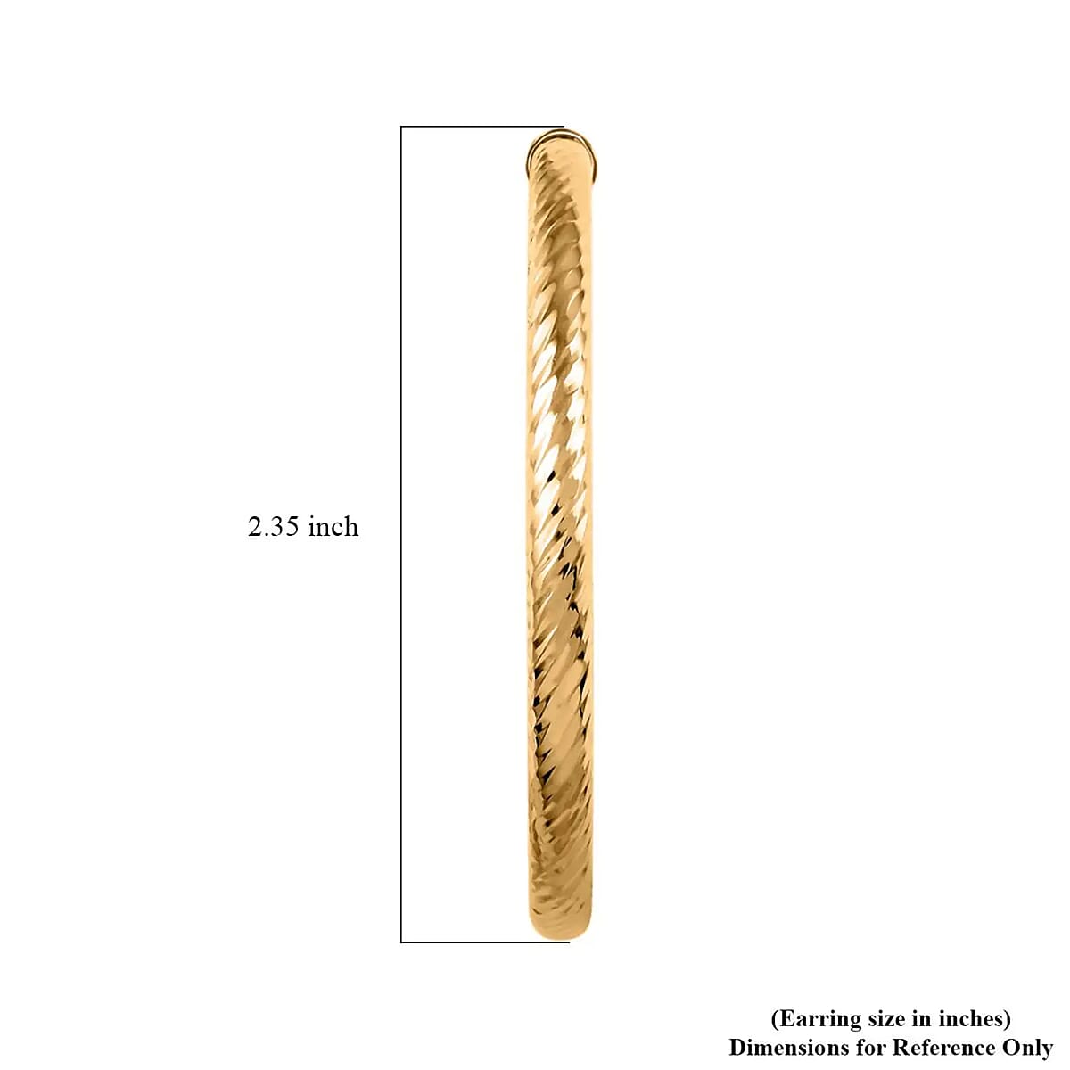 14K Yellow Gold 50.8mm Diamond-Cut Hoop Earrings 5 Grams image number 6