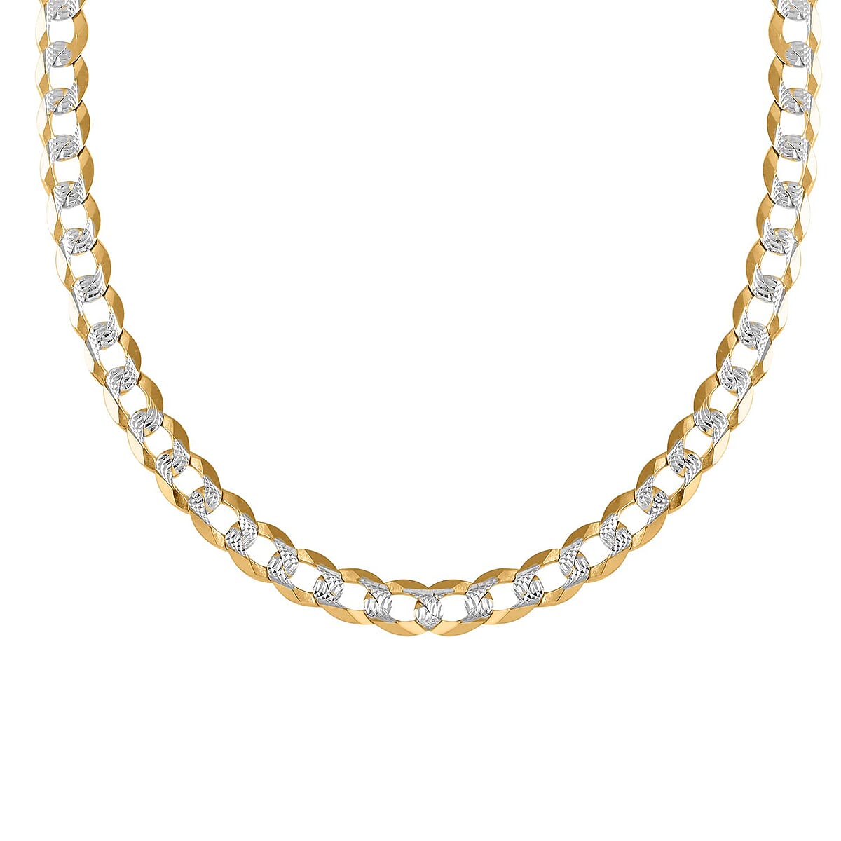 14K Yellow Gold Diamond-cut Curb Chain Necklace 22 Inches 59.25 Grams image number 3