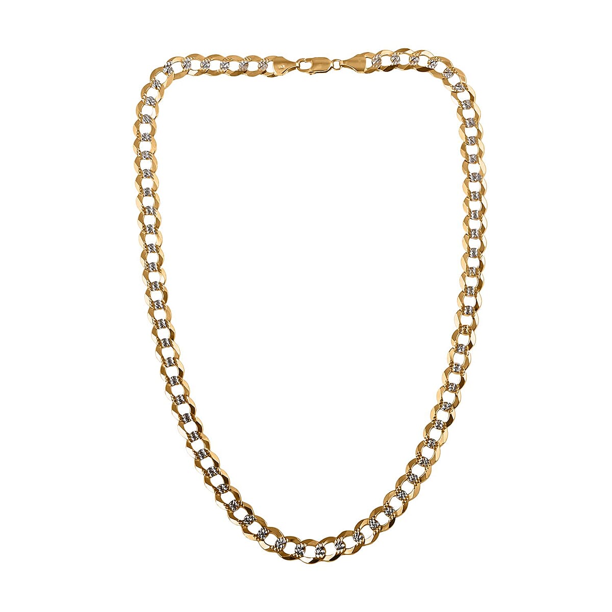 14K Yellow Gold Diamond-cut Curb Chain Necklace 22 Inches 59.25 Grams image number 4