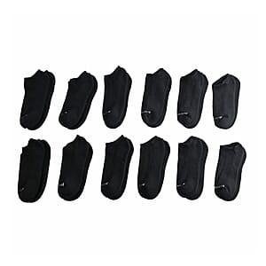 No Nonsense Women's 12pck Cushioned No Show Socks -Black (Sizes 4-10)