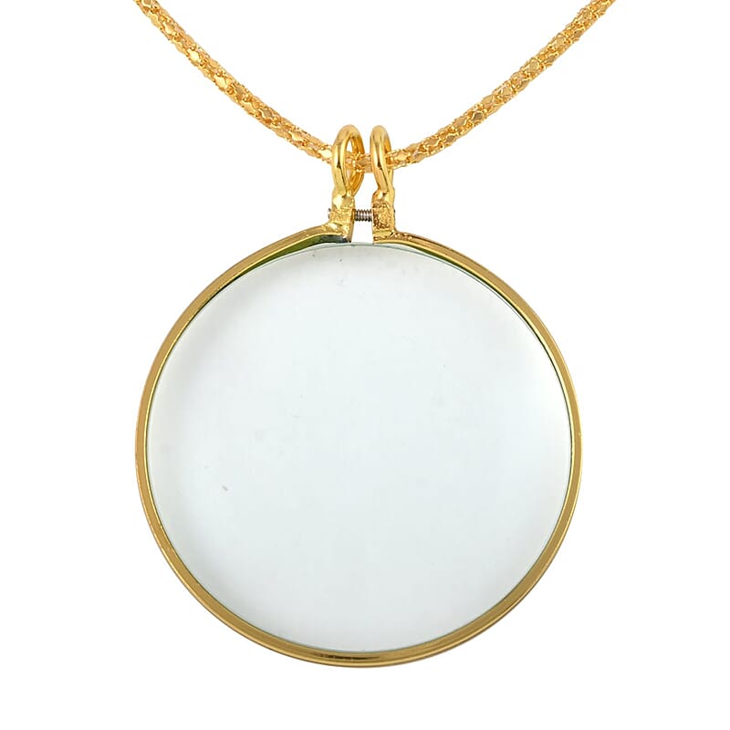 Maximize Pendant Magnifier with Chain in Goldtone 18 Inches (5x)