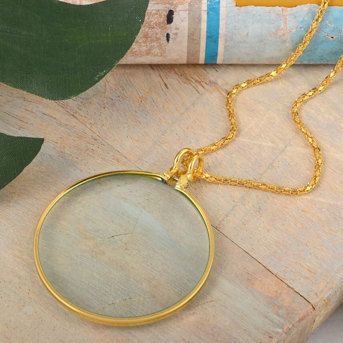 Maximize Pendant Magnifier with Chain in Goldtone (18) (5x) image number 1