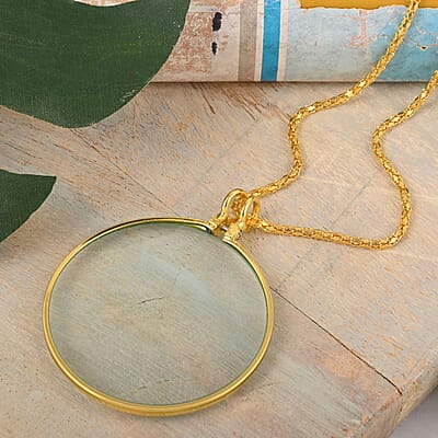 Maximize Pendant Magnifier with Chain in Goldtone 18 Inches (5x)