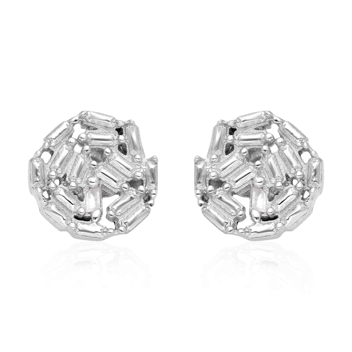 Diamond Accent Stud Earrings in Platinum Over Sterling Silver image number 0