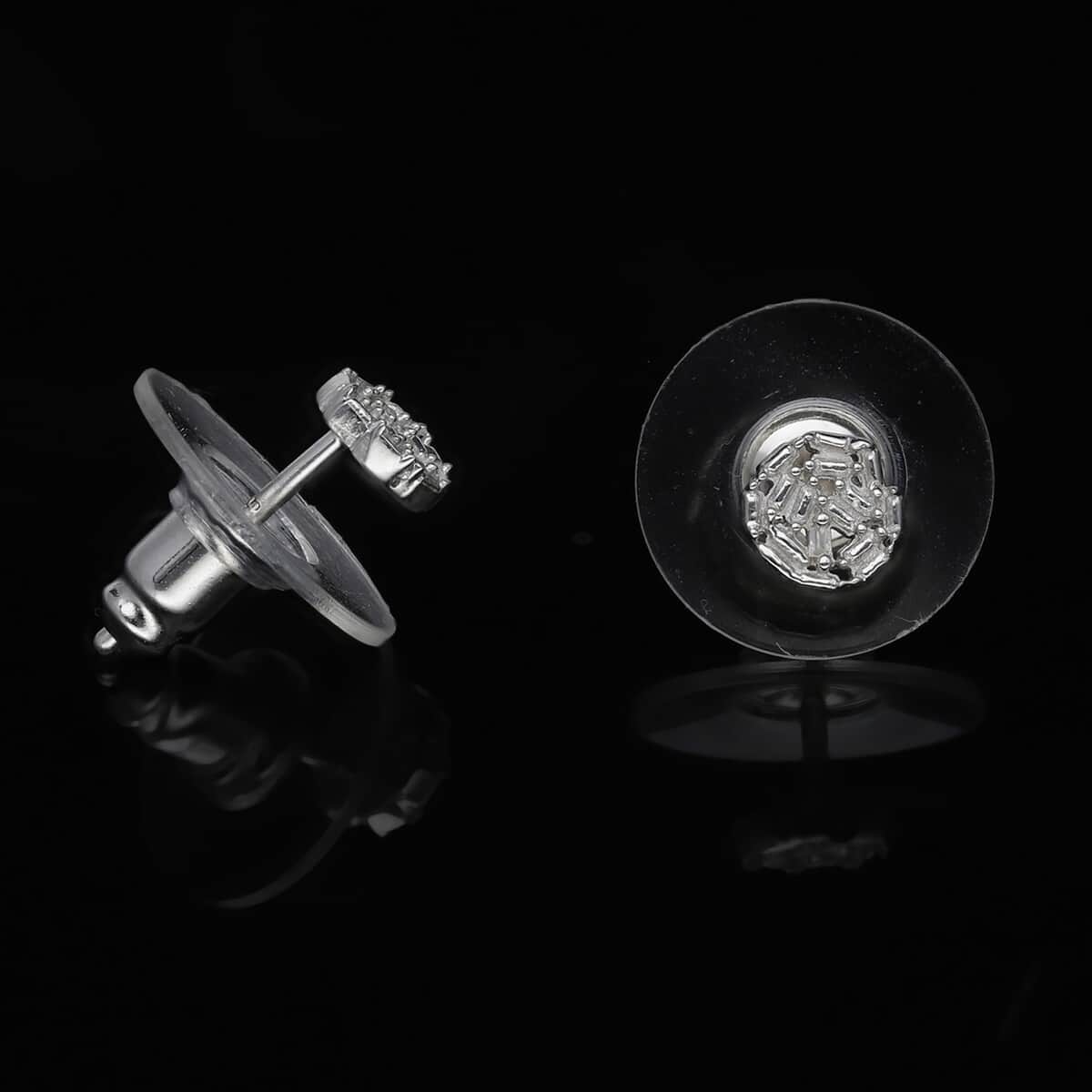 Diamond Accent Stud Earrings in Platinum Over Sterling Silver image number 1