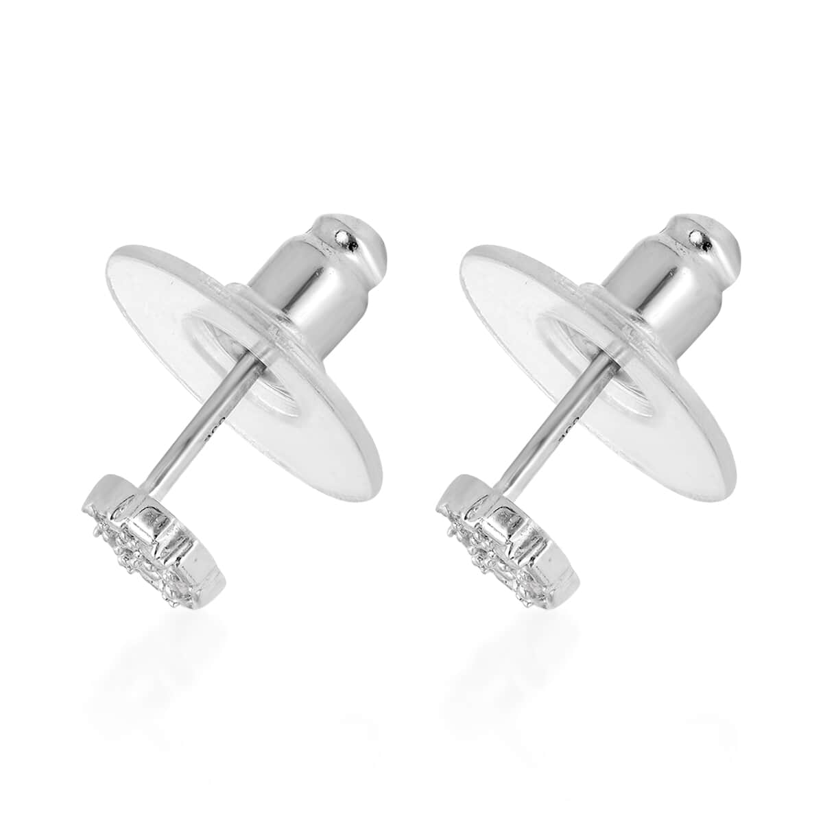 Diamond Accent Stud Earrings in Platinum Over Sterling Silver image number 3