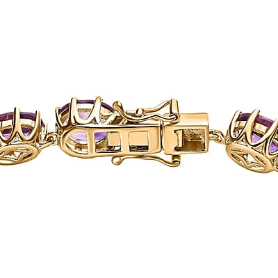 Premium Moroccan Amethyst Bracelet, Amethyst Crown Bracelet, Vermeil Yellow Gold Over Sterling Silver Bracelet (7.25 In) 27.85 ctw