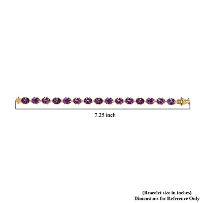 Premium Moroccan Amethyst Bracelet, Amethyst Crown Bracelet, Vermeil Yellow Gold Over Sterling Silver Bracelet (7.25 In) 27.85 ctw