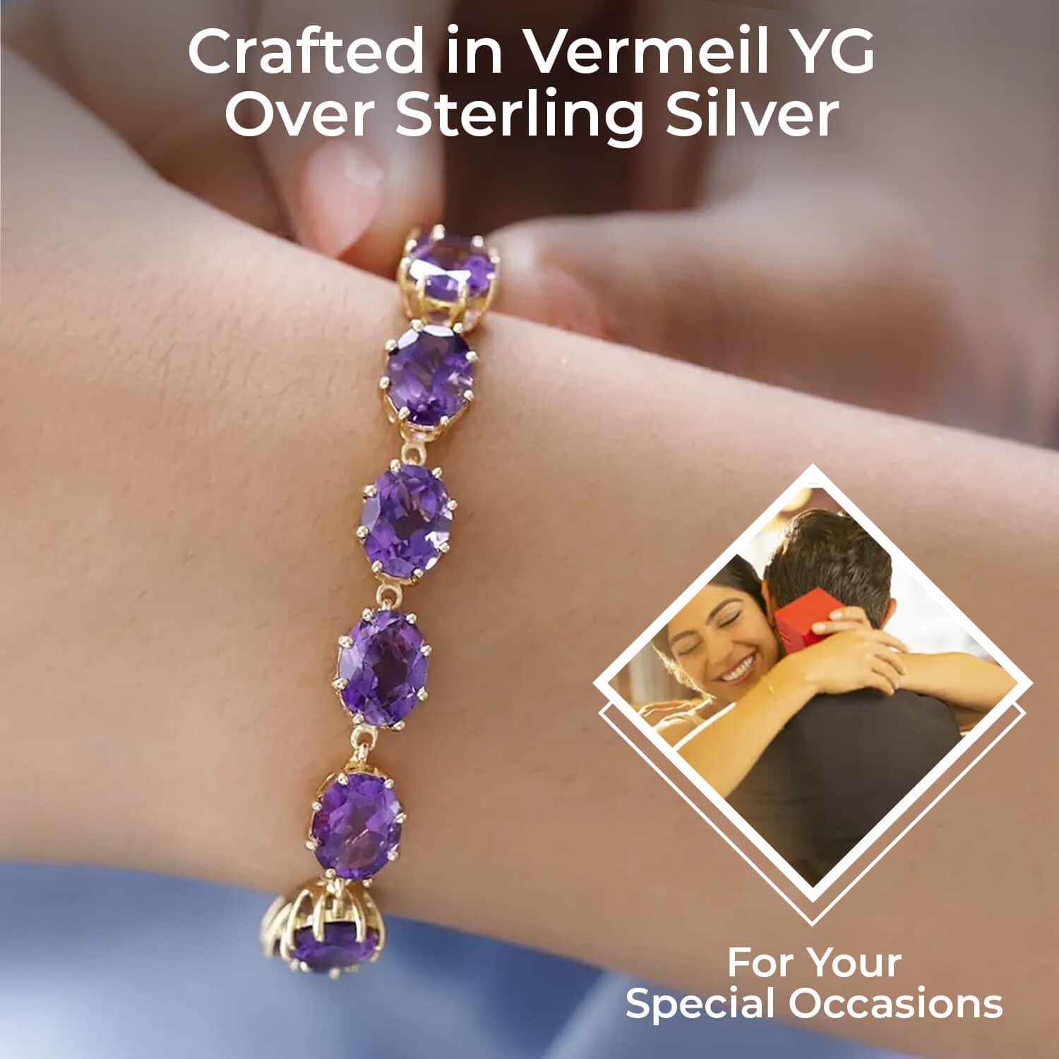 AOO Beautiful Gold Vermeil & 2024 Amethyst Bracelet