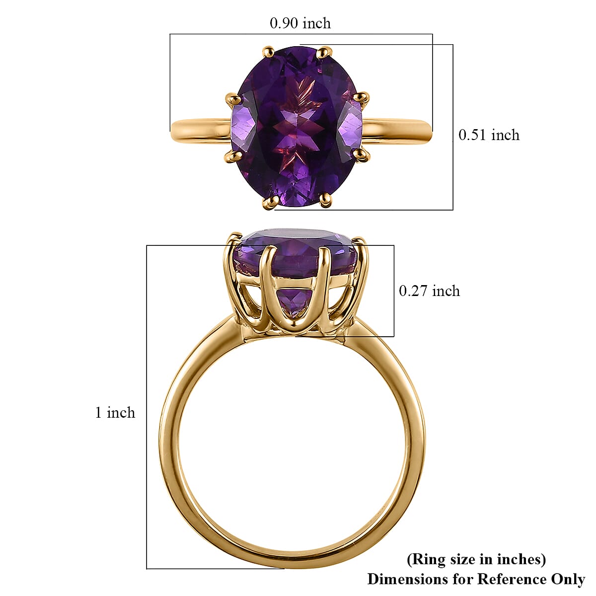 Premium Moroccan Amethyst Crown Ring in Vermeil Yellow Gold Over Sterling Silver (Size 6.0) 4.75 ctw image number 5