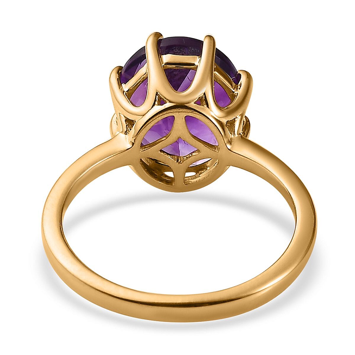 Premium Moroccan Amethyst Crown Ring in Vermeil Yellow Gold Over Sterling Silver (Size 7.0) 4.75 ctw image number 4