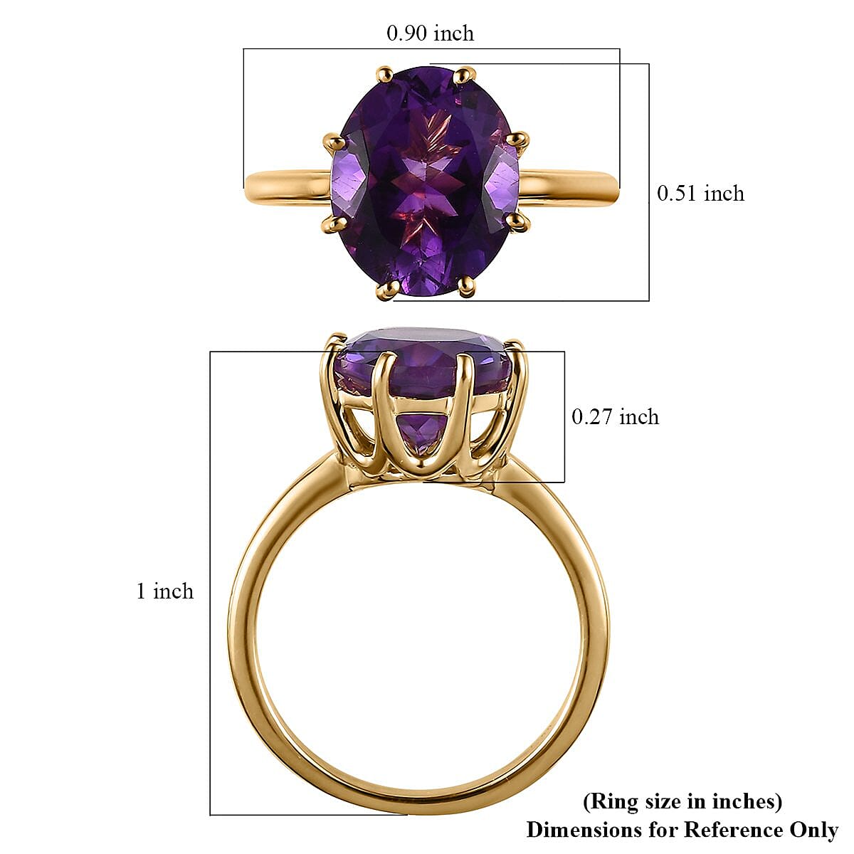 Premium Moroccan Amethyst Crown Ring in Vermeil Yellow Gold Over Sterling Silver (Size 7.0) 4.75 ctw image number 5