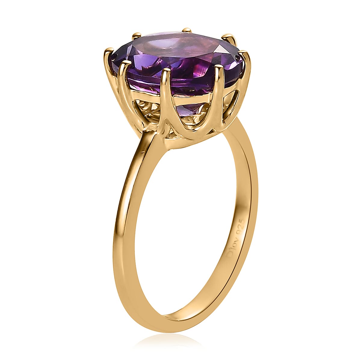 Premium Moroccan Amethyst Crown Ring in Vermeil Yellow Gold Over Sterling Silver (Size 9.0) 4.75 ctw image number 3