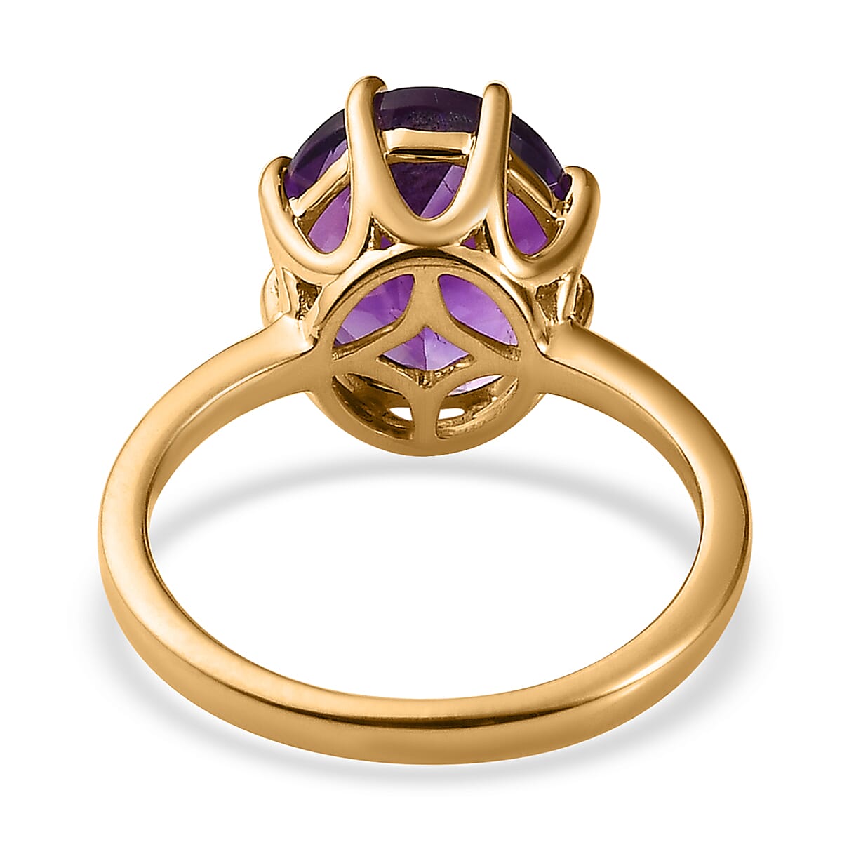 Premium Moroccan Amethyst Crown Ring in Vermeil Yellow Gold Over Sterling Silver (Size 9.0) 4.75 ctw image number 4