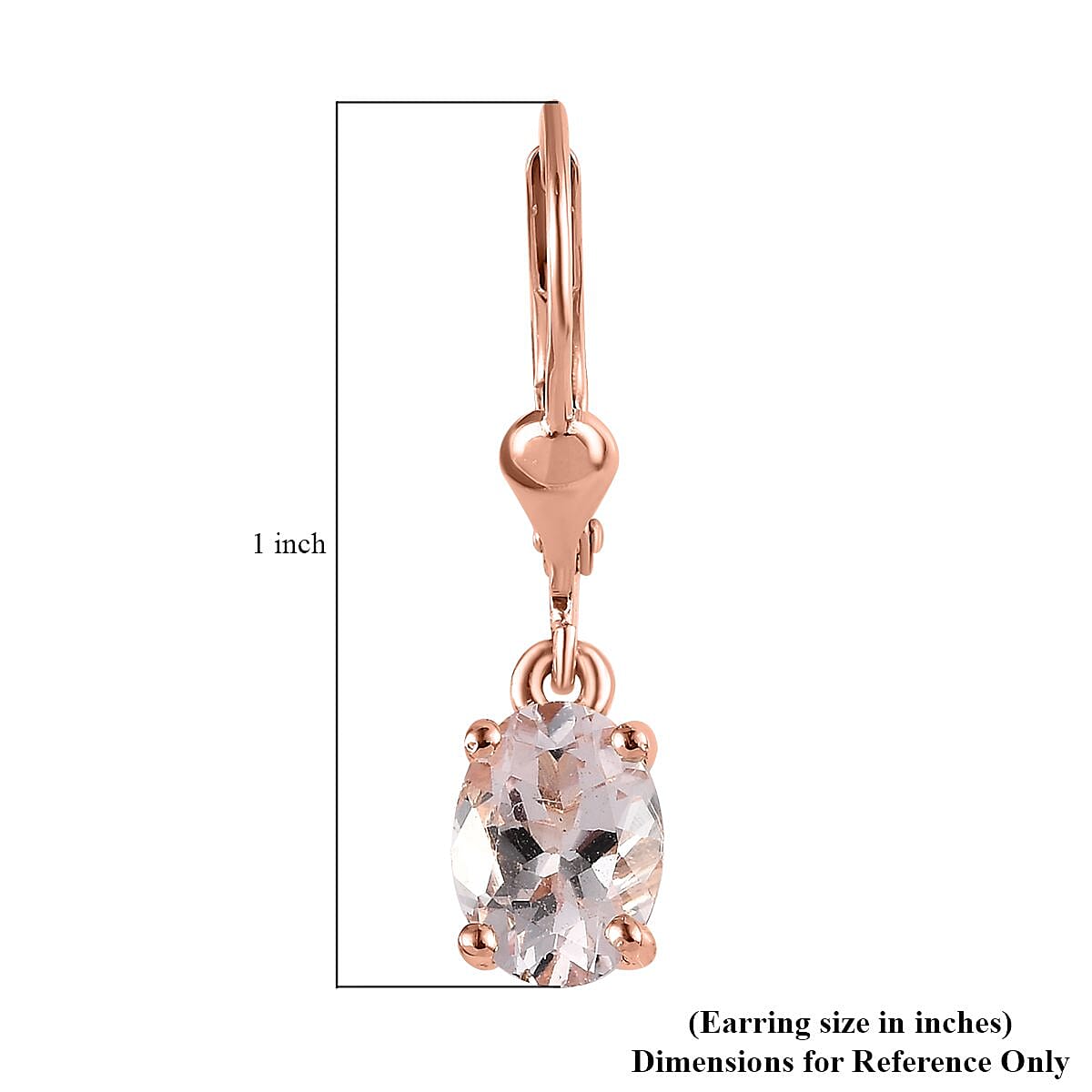 Pink Morganite Lever Back Earrings in Vermeil Rose Gold Over Sterling Silver 2.15 ctw