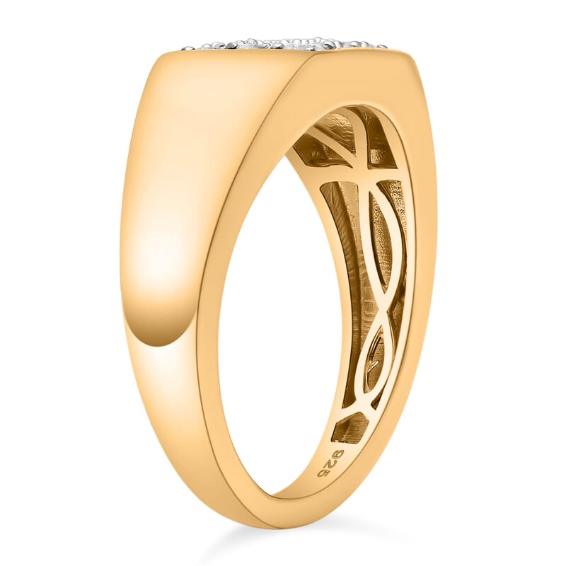 White Diamond 0.50 ctw Ring in 18K Vermeil Yellow Gold Over Sterling Silver (Size 9.0)