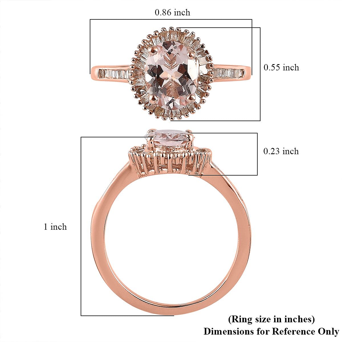 Pink Morganite and Diamond Halo Ring in Vermeil Rose Gold Over Sterling Silver 1.25 ctw image number 5