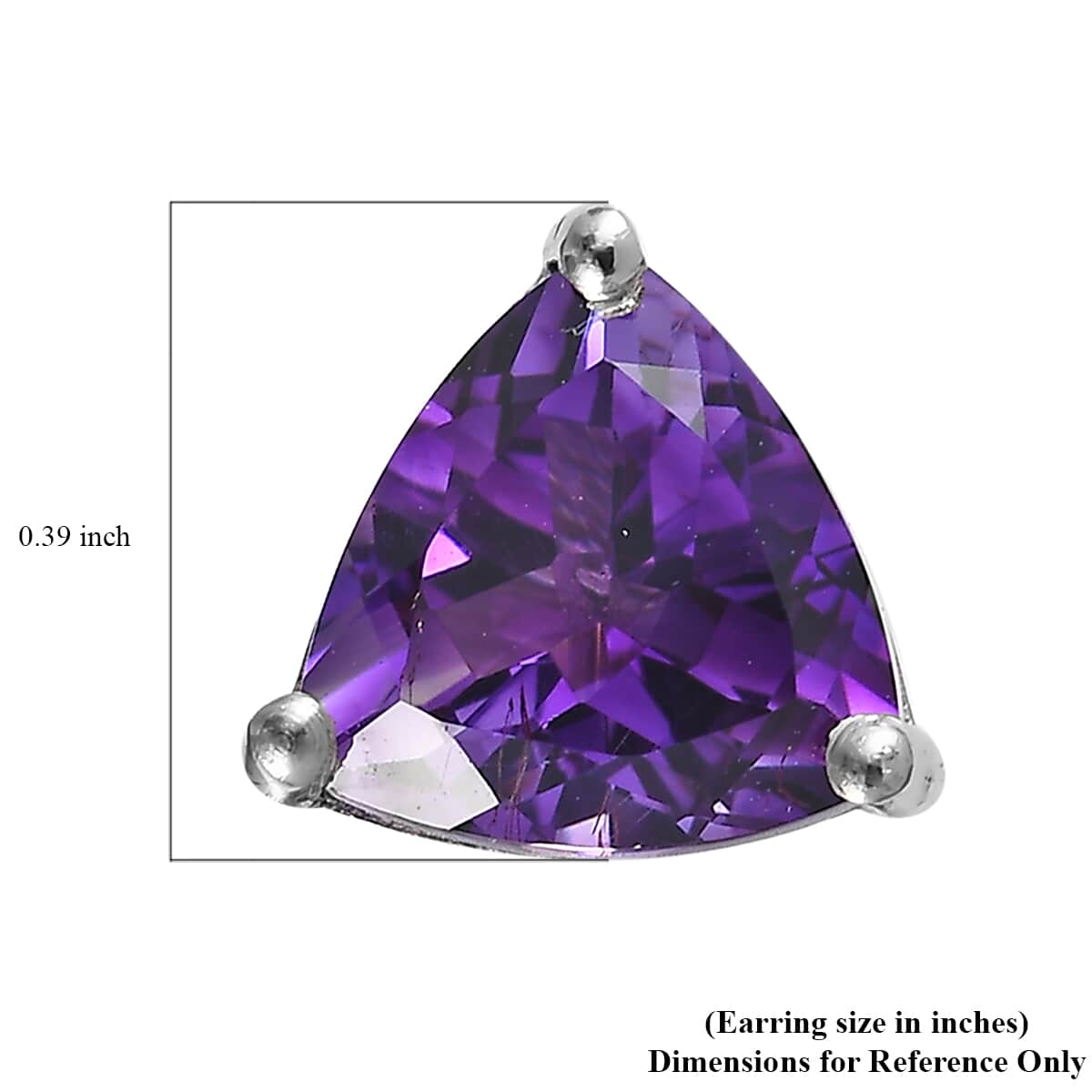 Premium Moroccan Amethyst Solitaire Stud Earrings in Platinum Over Sterling Silver 3.50 ctw image number 4