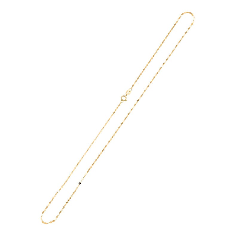 18K Yellow Gold Fancy Cable Pendant Chain 18 Inches