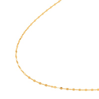 18K Yellow Gold Fancy Cable Pendant Chain 18 Inches