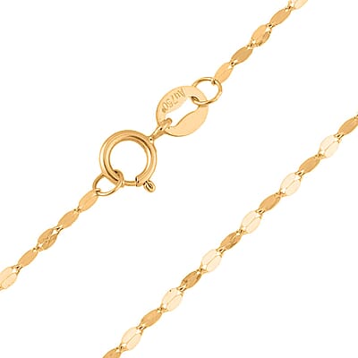 18K Yellow Gold Fancy Cable Pendant Chain 18 Inches