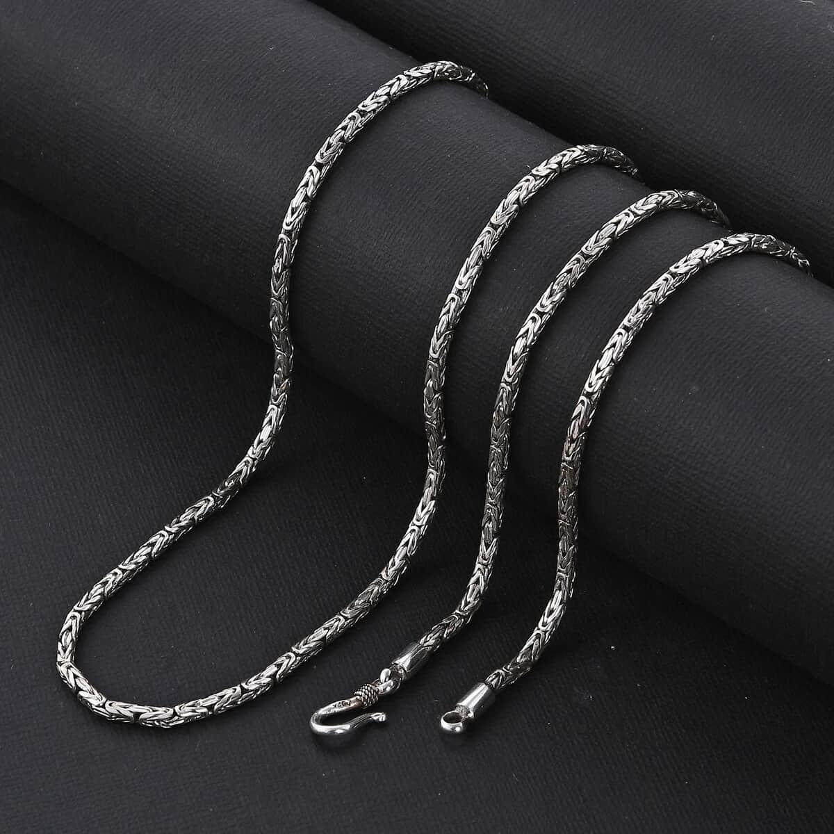 Bali Legacy Sterling Silver Borobudur Chain Necklace 120 Inches 130.50 Grams image number 1