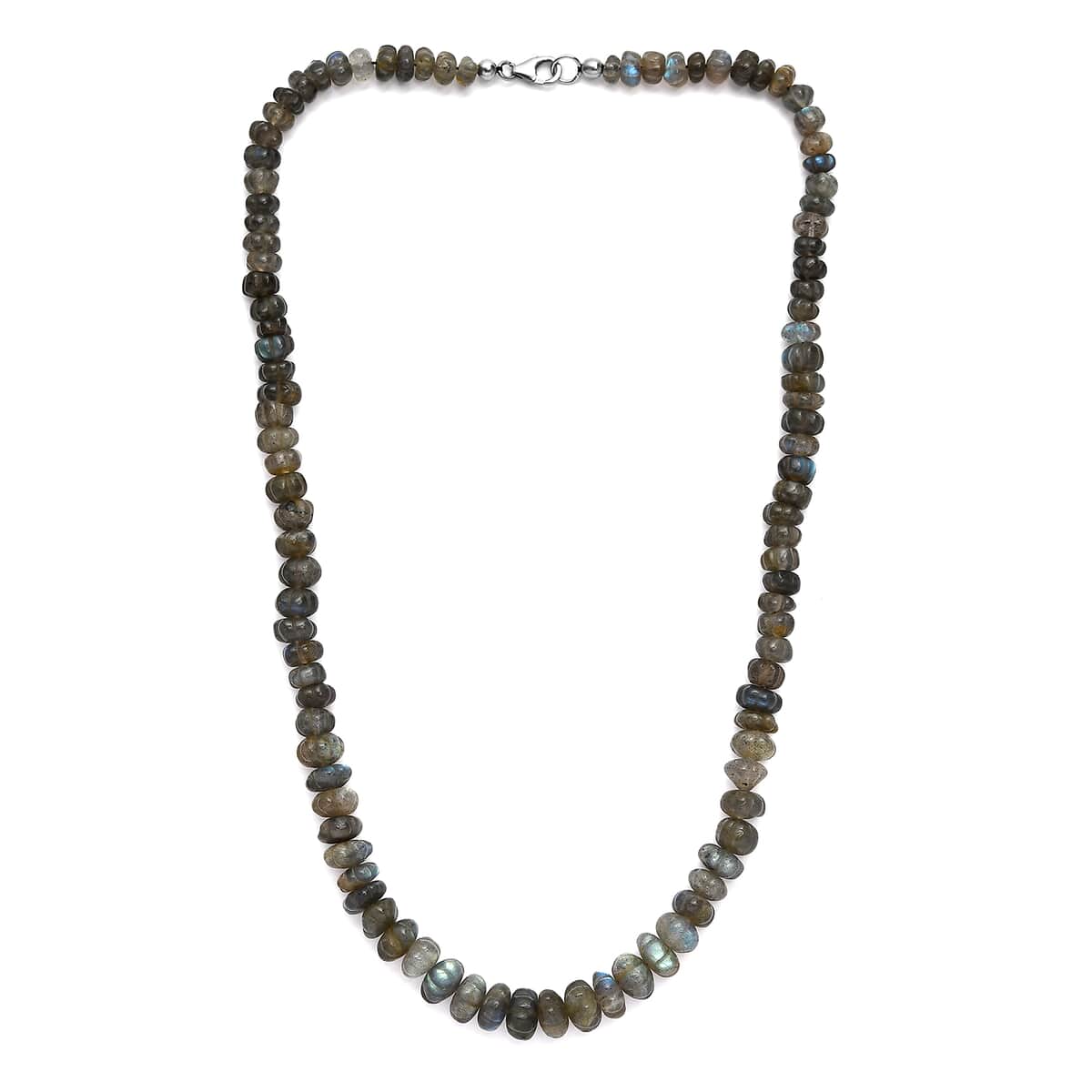 Malagasy Labradorite Beaded Necklace 20 Inches in Sterling Silver 226.60 ctw image number 3