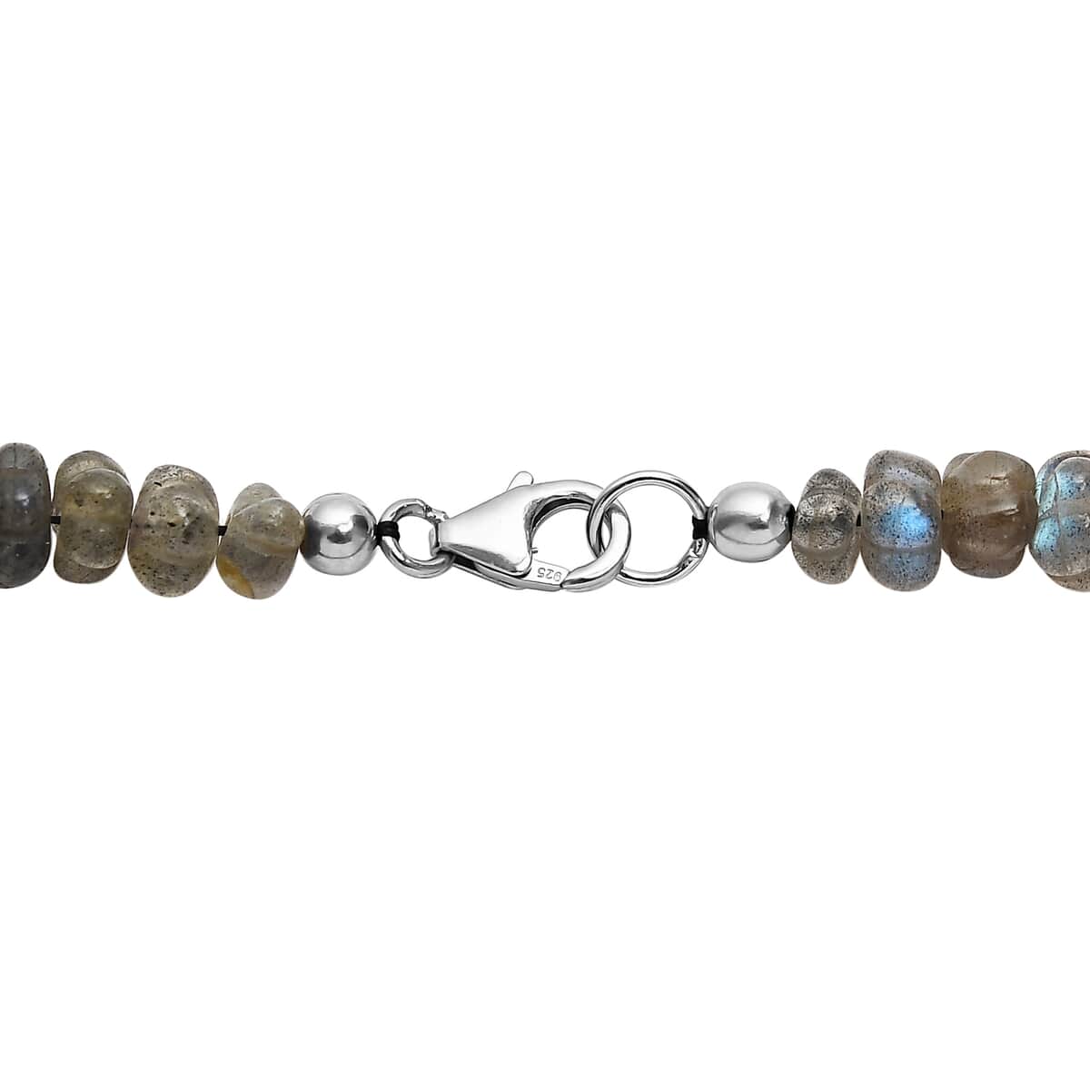 Malagasy Labradorite Beaded Necklace 20 Inches in Sterling Silver 226.60 ctw image number 4