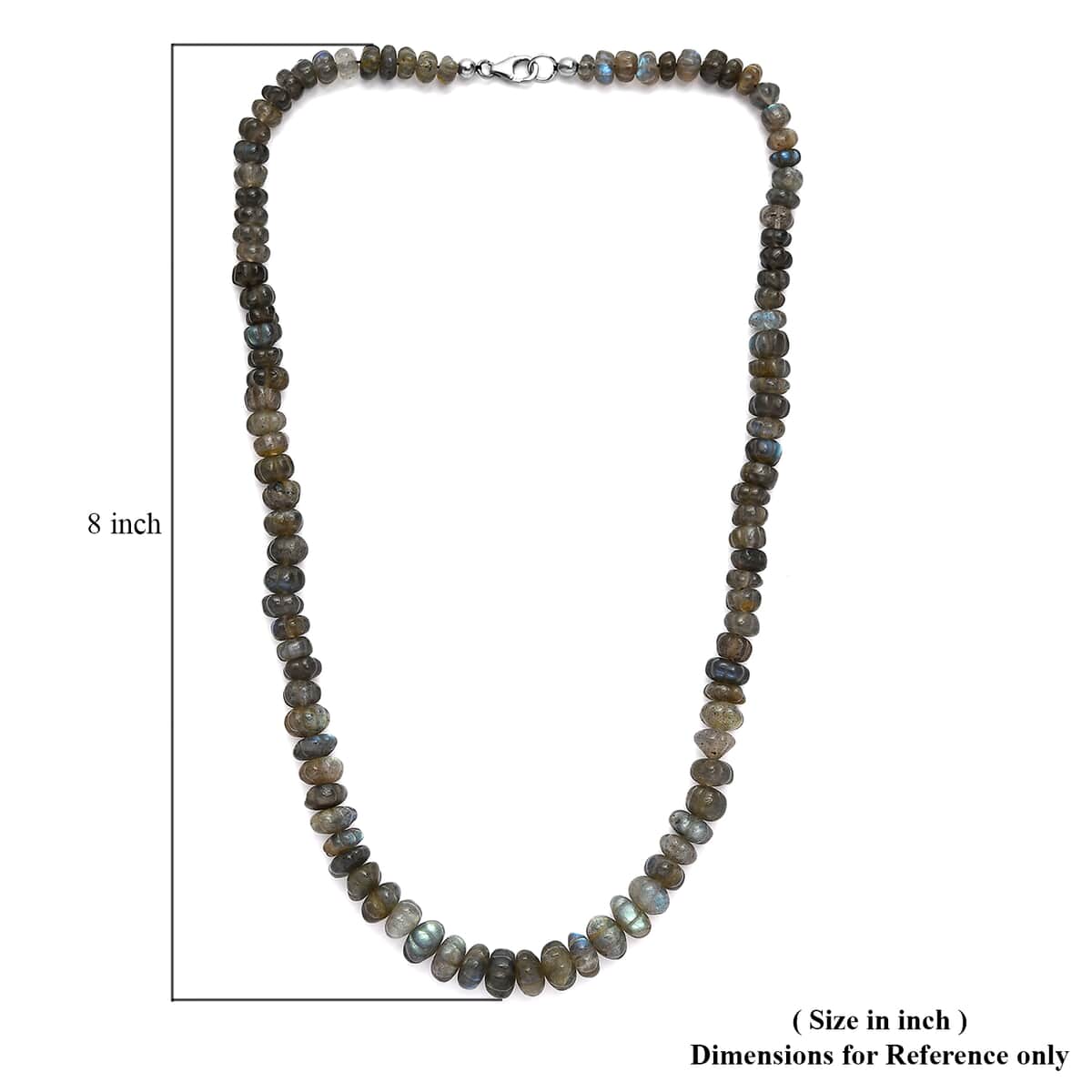 Malagasy Labradorite Beaded Necklace 20 Inches in Sterling Silver 226.60 ctw image number 5