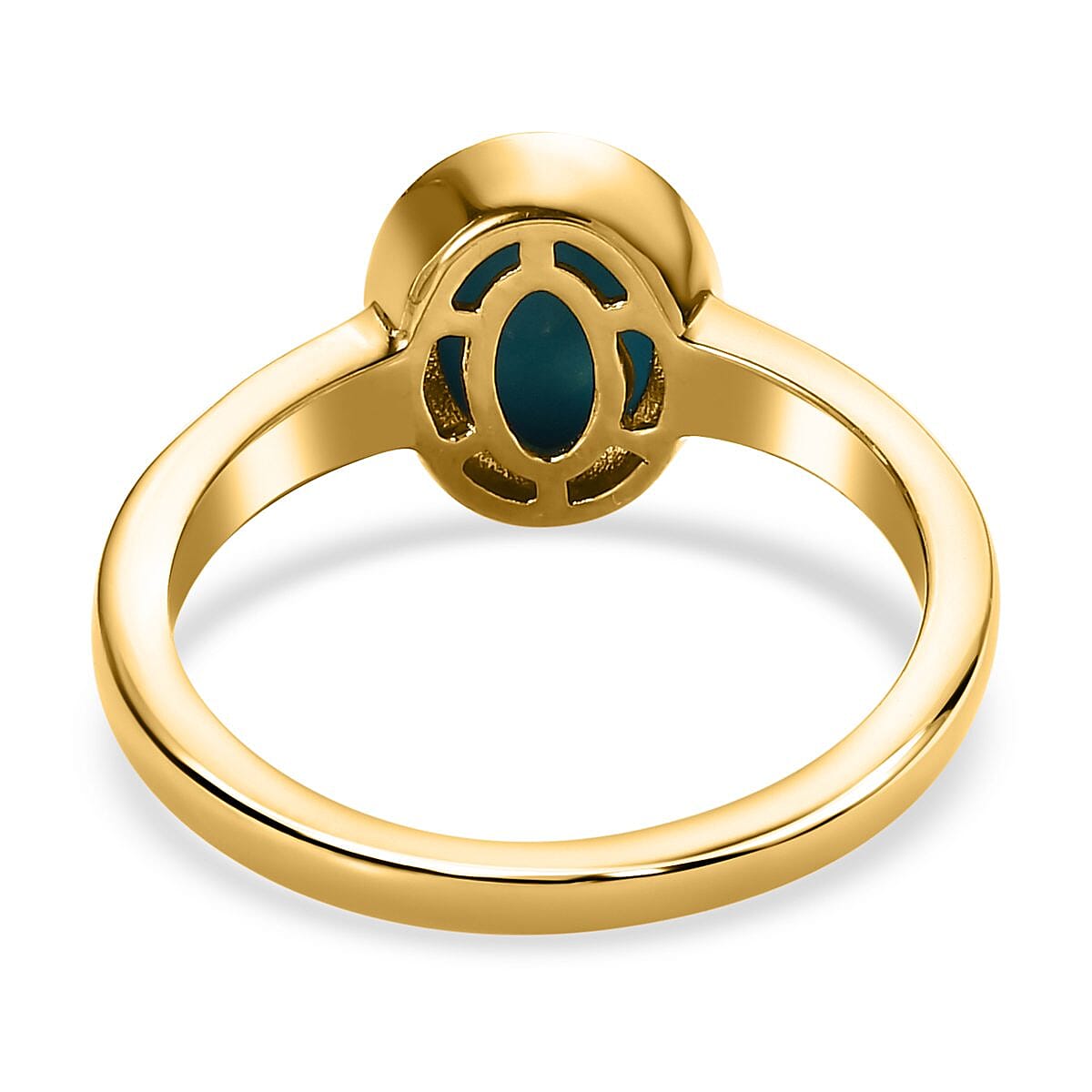Sleeping Beauty Turquoise 1.70 ctw Ring in 18K Vermeil Yellow Gold Over Sterling Silver (Size 10.0)