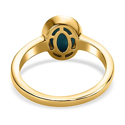 Sleeping Beauty Turquoise 1.70 ctw Ring in 18K Vermeil Yellow Gold Over Sterling Silver (Size 10.0)