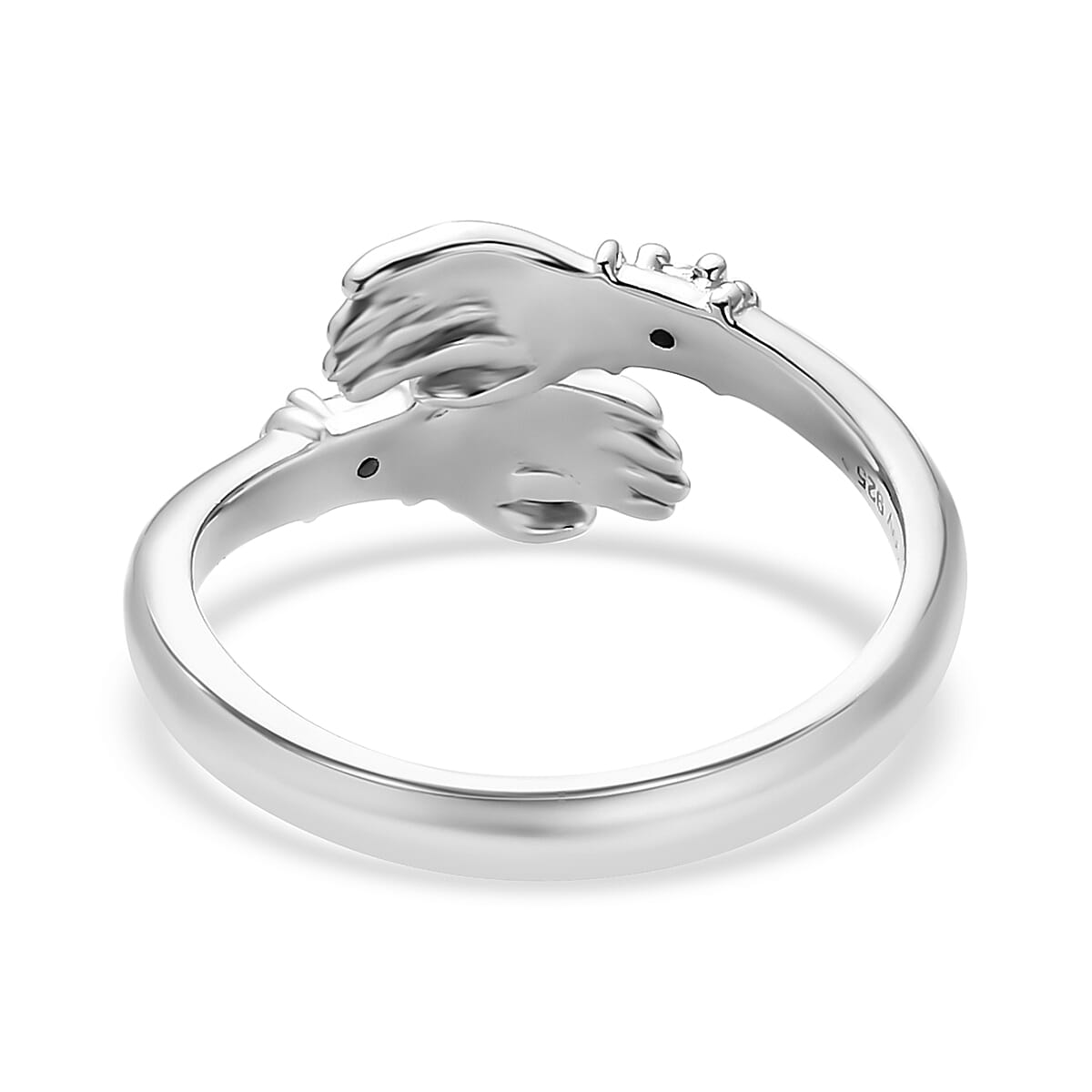 Simulated Diamond Ring in Platinum Over Sterling Silver 0.15 ctw image number 6