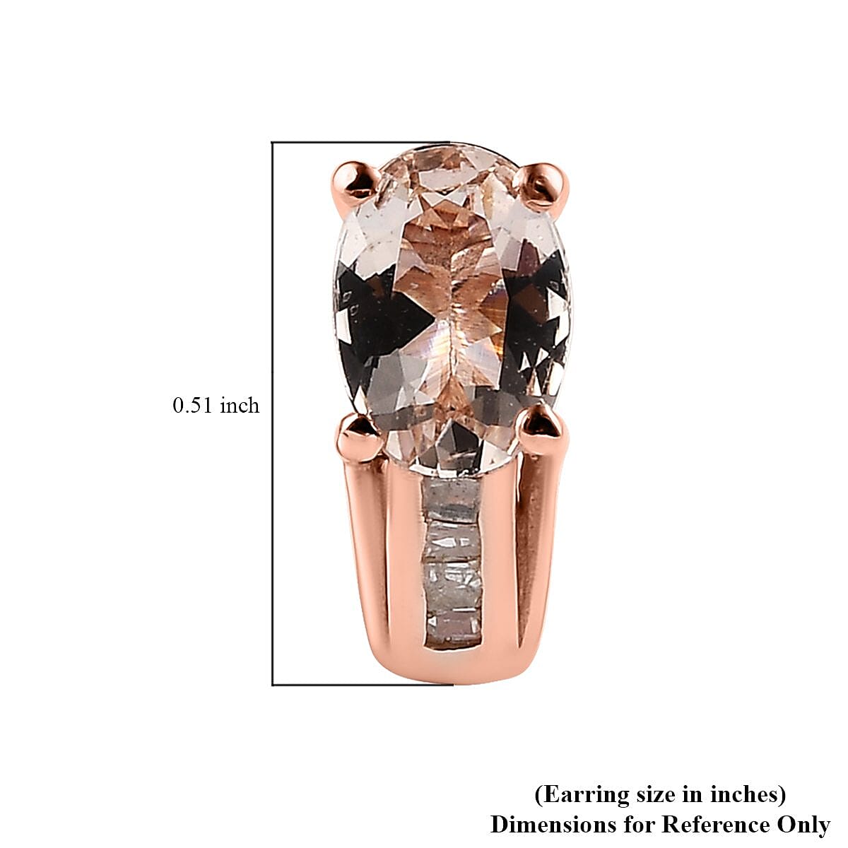 Marropino Morganite and Diamond J Hoop Earrings in Vermeil Rose Gold Over Sterling Silver 1.35 ctw