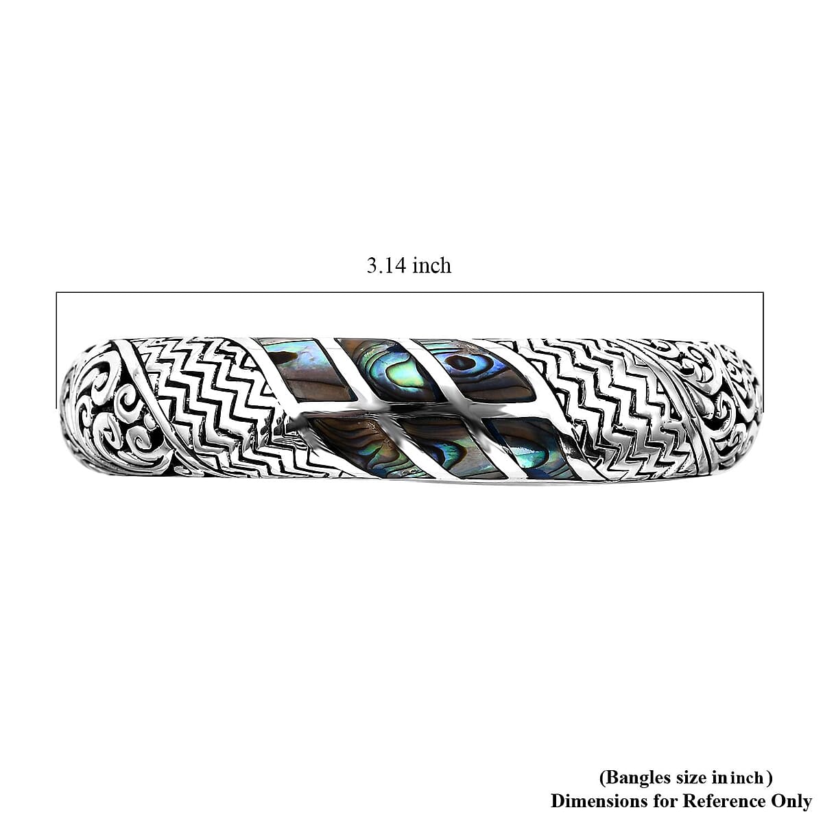 Bali Legacy Abalone Shell Cuff Bracelet in Sterling Silver (6.75 in) image number 5