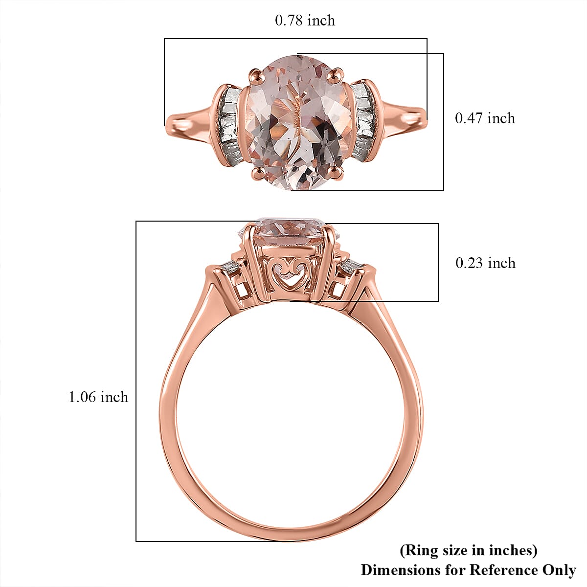 Pink Morganite and Diamond Ring in Vermeil Rose Gold Over Sterling Silver (Size 10.0) 2.20 ctw