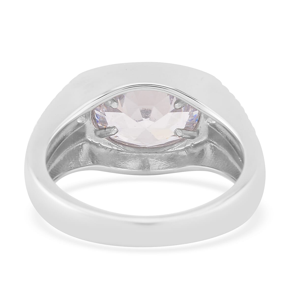Simulated White Diamond Men's Ring in Silvertone (Size 10.0) 7.00 ctw