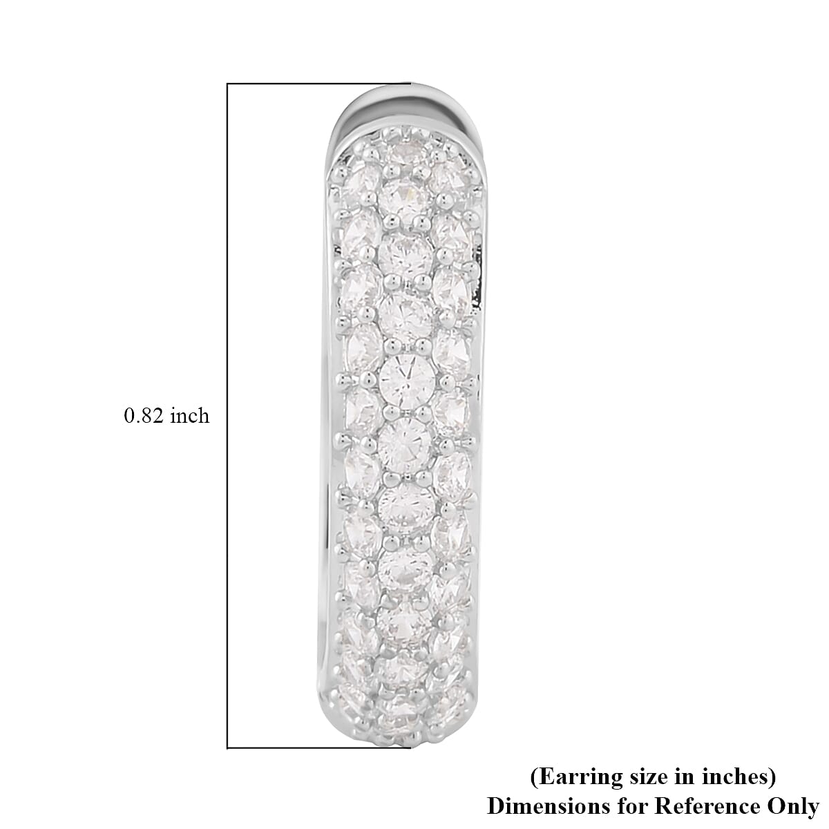 Simulated White Diamond Hoop Earrings in Silvertone 2.90 ctw
