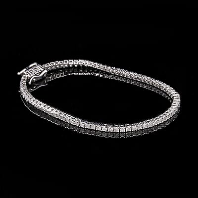 Luxoro 14K White Gold Diamond G-H, I2-I3 Tennis Bracelet (7.50 In) 8.85 Grams 3.00 ctw