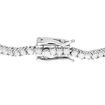 Luxoro 14K White Gold Diamond G-H, I2-I3 Tennis Bracelet (7.50 In) 8.85 Grams 3.00 ctw