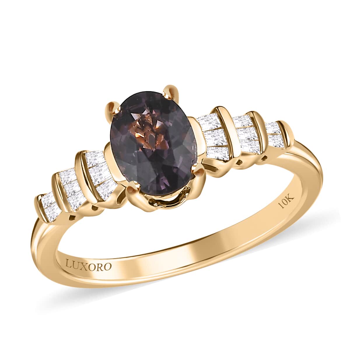 Luxoro 10K Yellow Gold Premium Lavender Spinel and Diamond Ring (Size 9.0) 1.00 ctw image number 0