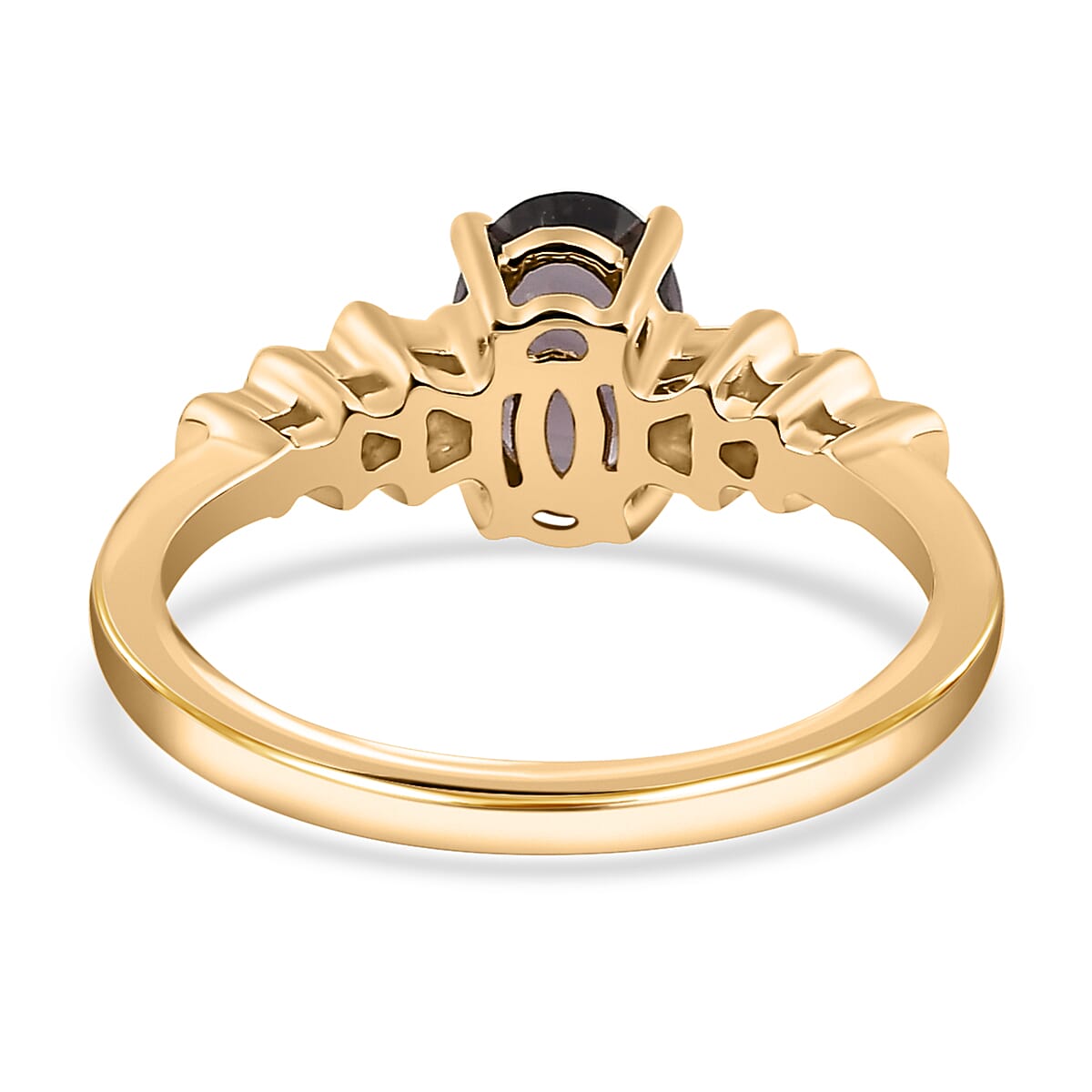 Luxoro 10K Yellow Gold Premium Tanzanian Lavender Spinel and Diamond Ring (Size 10.0) 1.00 ctw