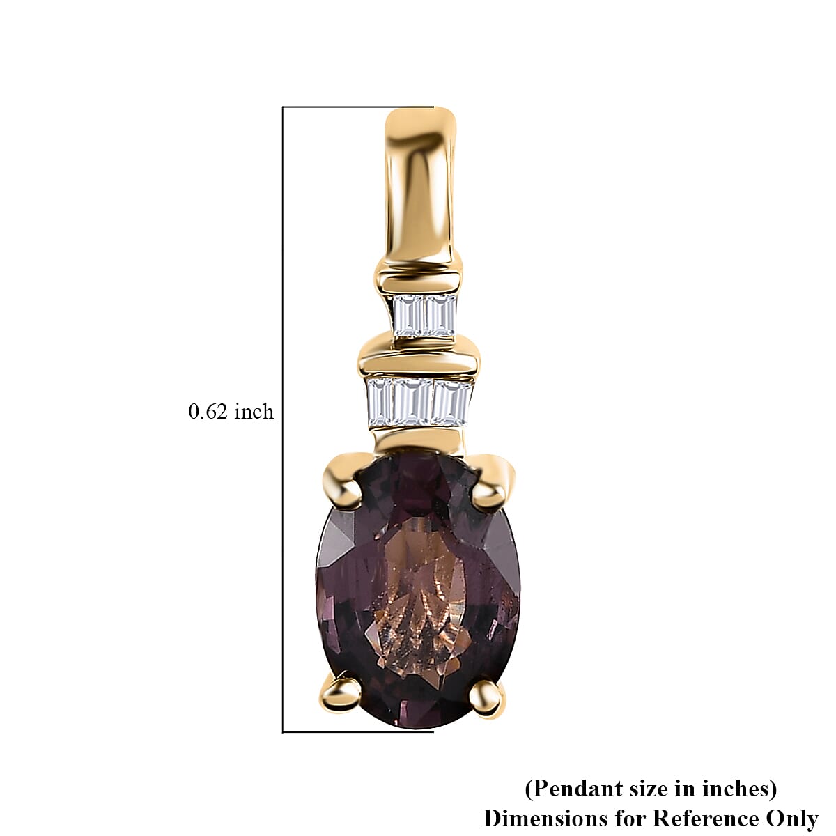 Luxoro 10K Yellow Gold Premium Tanzanian Lavender Spinel and Diamond Pendant 0.90 ctw