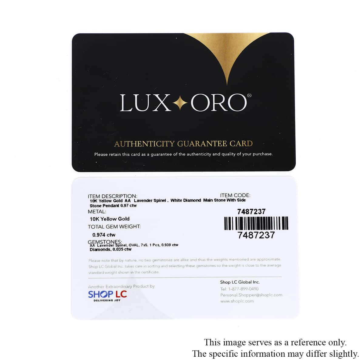 Luxoro 10K Yellow Gold Premium Tanzanian Lavender Spinel and Diamond Pendant 0.90 ctw image number 6