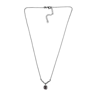 Tanzanian Lavender Spinel and White Zircon 1.15 ctw Sunburst Necklace 18-20 Inches in Platinum Over Sterling Silver