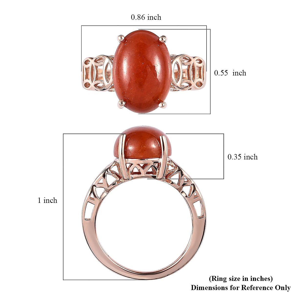 Red Jade (D) Solitaire Chinese Coin Symbol Ring in Vermeil Rose Gold Over Sterling Silver (Size 6.0) 7.65 ctw image number 5